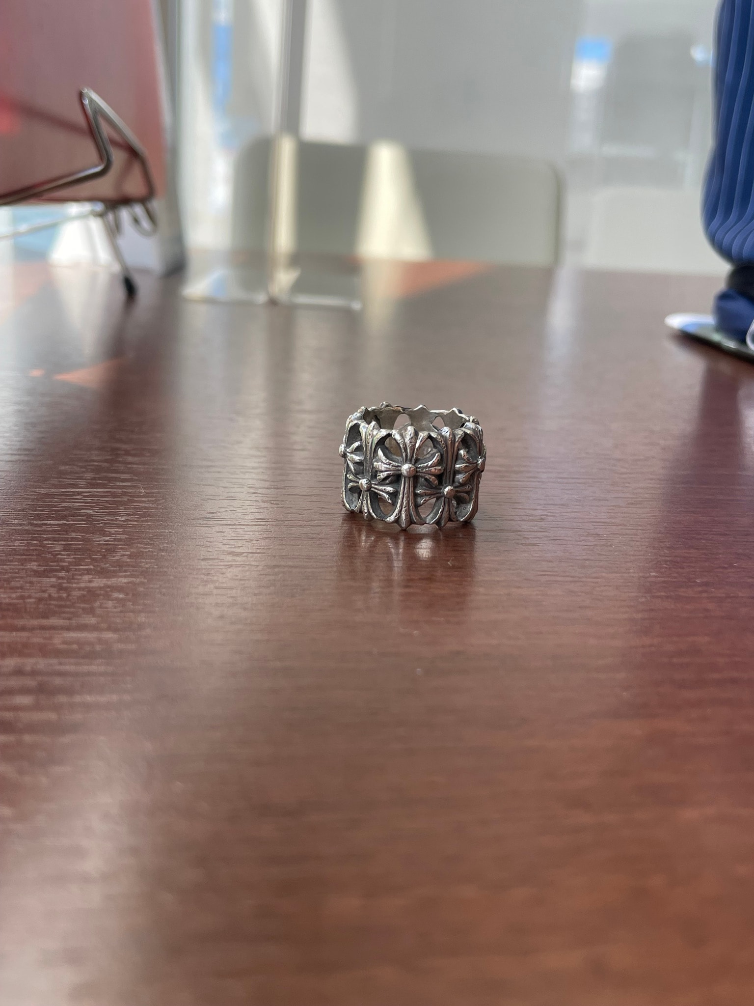 Chrome Hearts Cemetery Cross RIng "Silver"