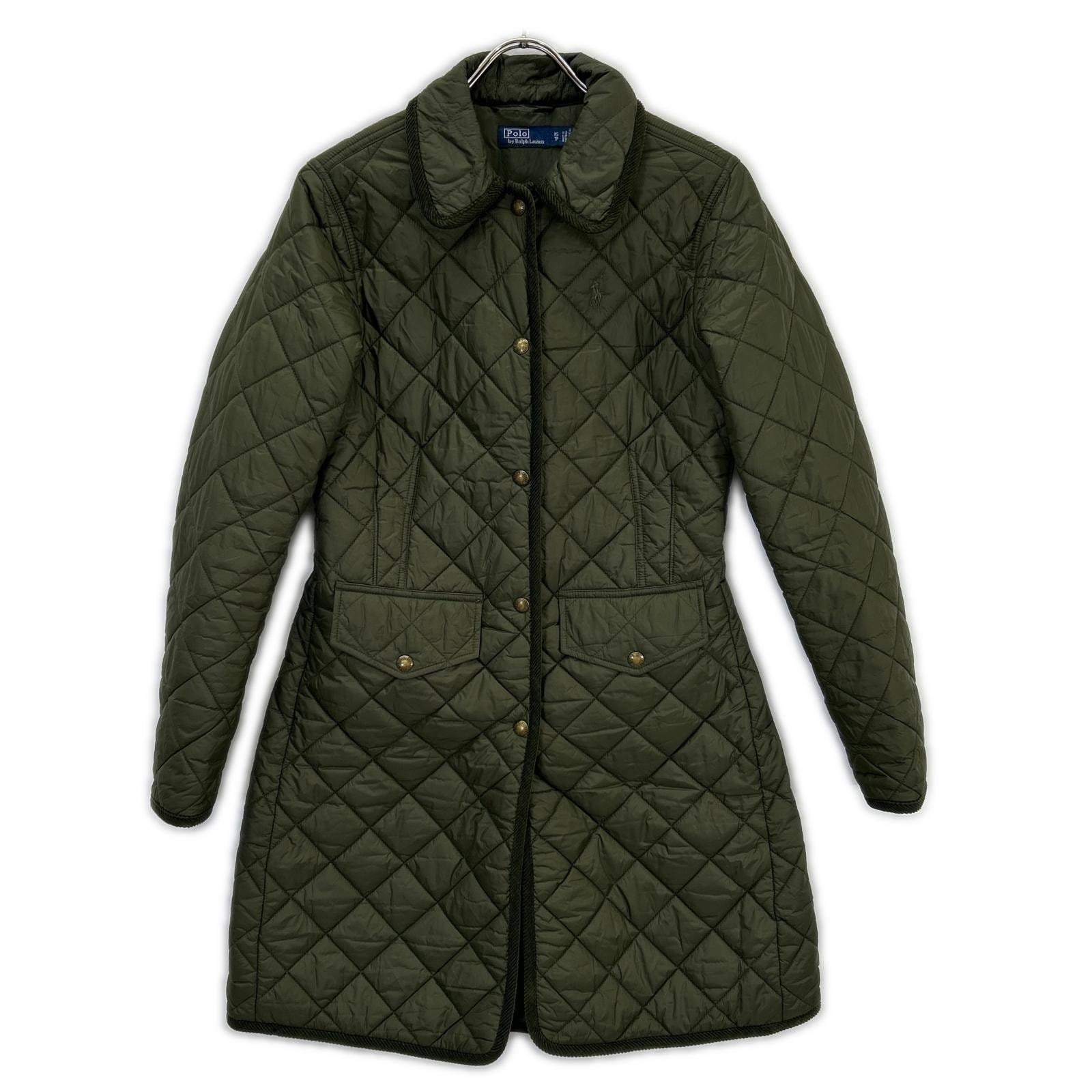 ポロ ラルフローレン カーキ 中綿キルティングコート XS