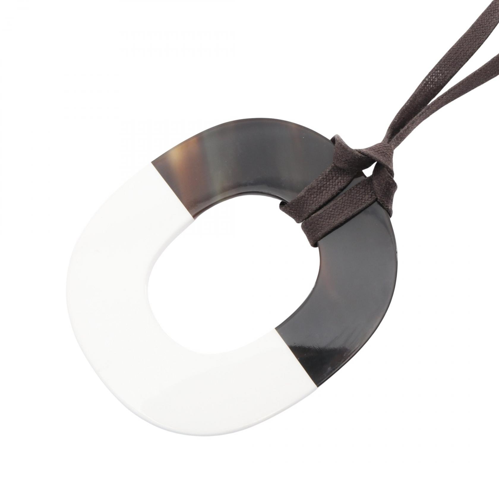 エルメス HERMES イムス ネックレス ジュエリー バッファローホーン ホワイト レディース ブラウン系 / ホワイト系 【中古】