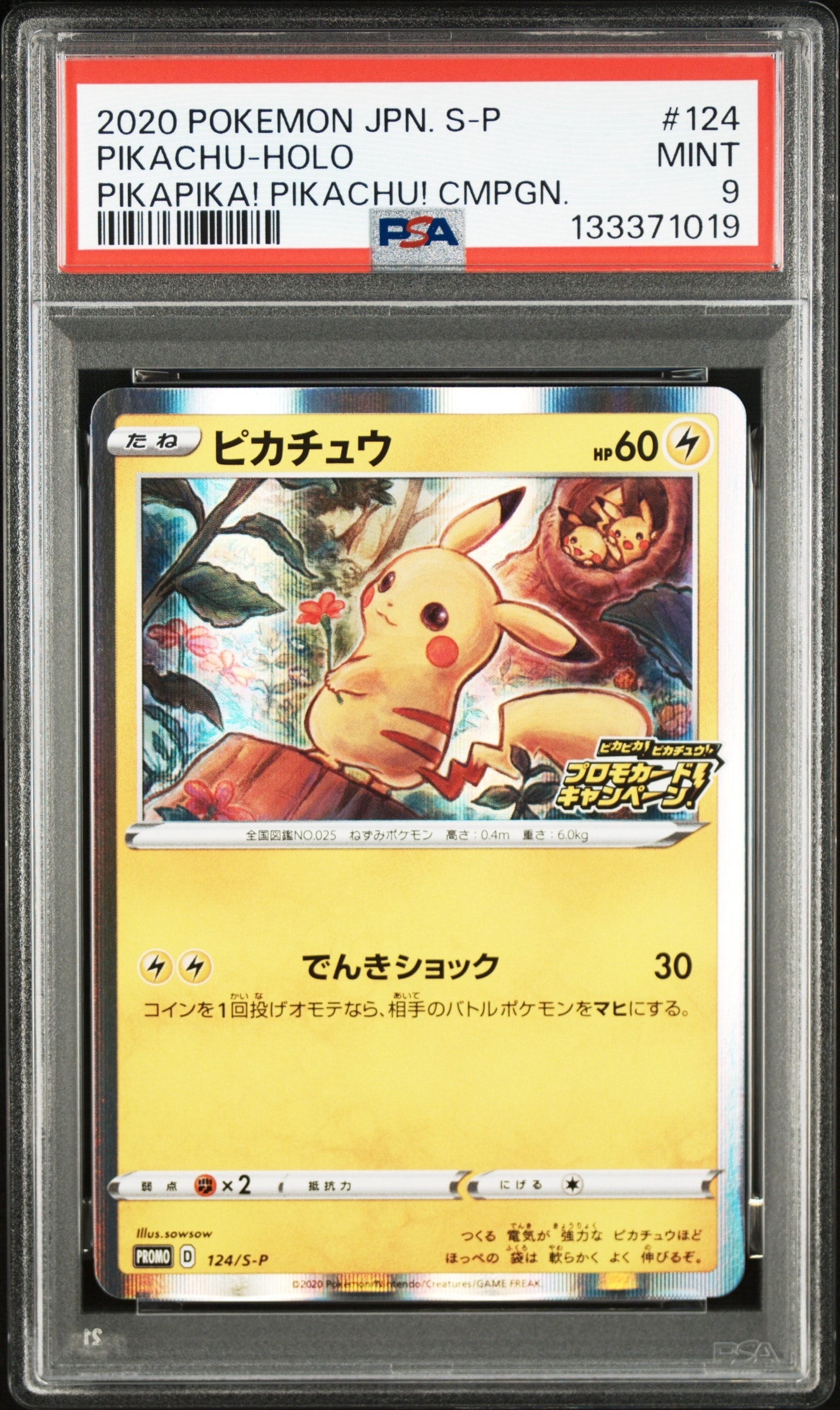 ピカチュウ: プロモ P [S-P 124](ピカピカ!ピカチュウ!プロモカードキャンペーン)