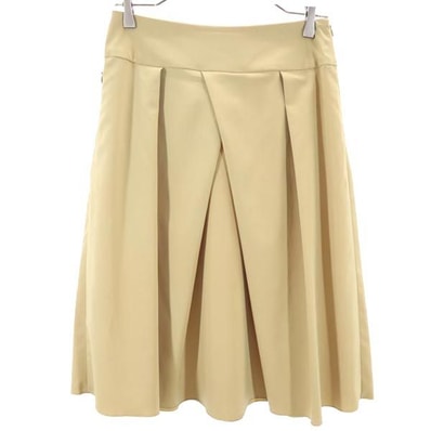 FOXEY NEW YORK フォクシー ニューヨーク 日本製 ミディ丈 スカート ベージュ サイドジップ