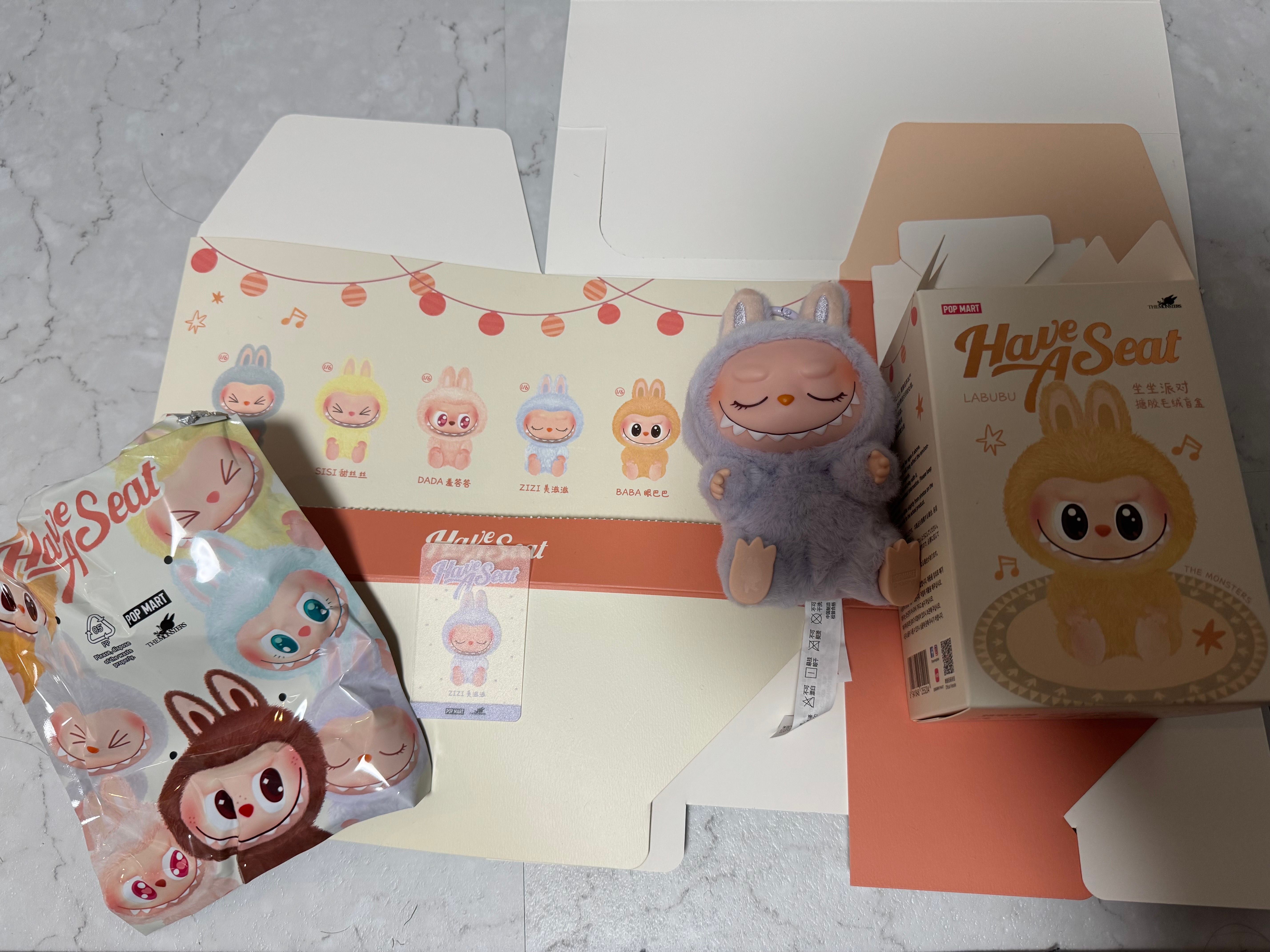 POP MART THE MONSTERS (LABUBU) Have a Seat Plush Series ZIZI