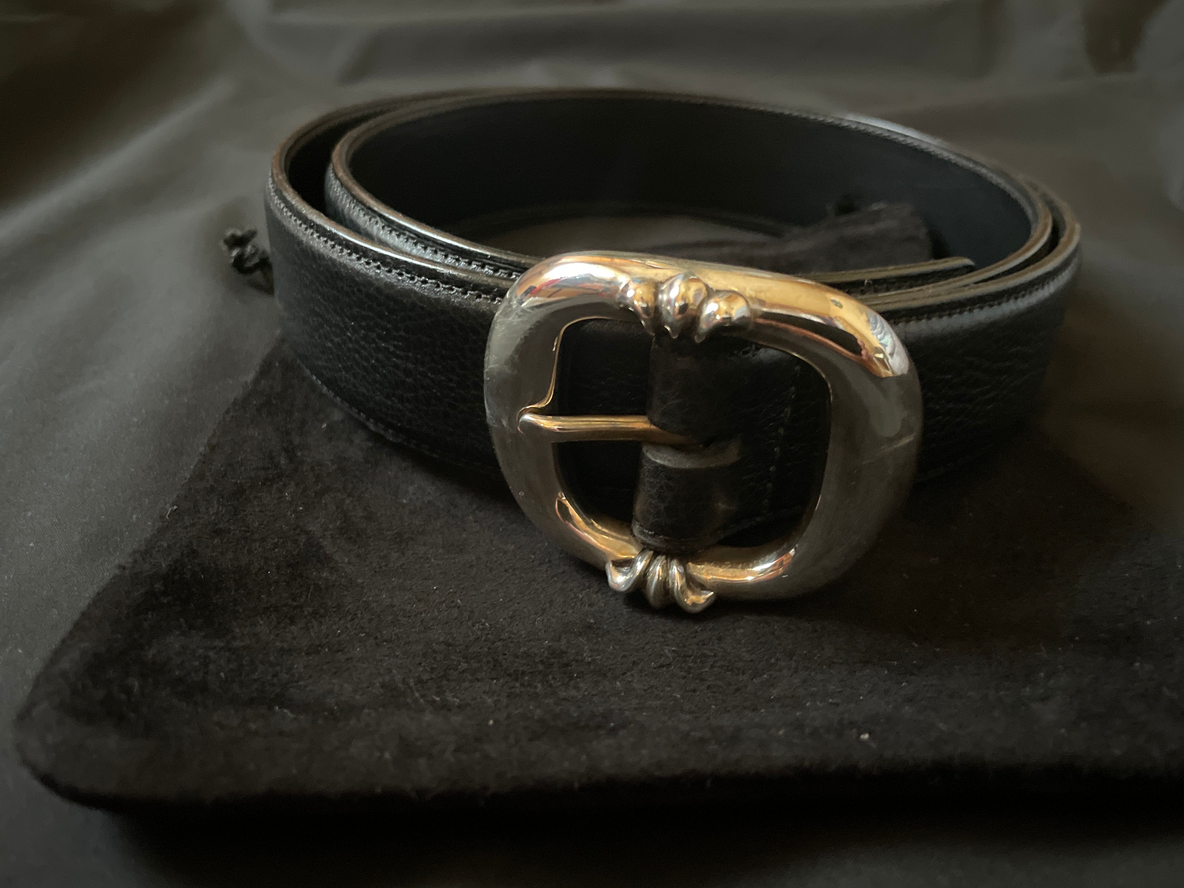 Chrome Hearts 1.5 Gunslinger Leather Belt "Black/Silver"