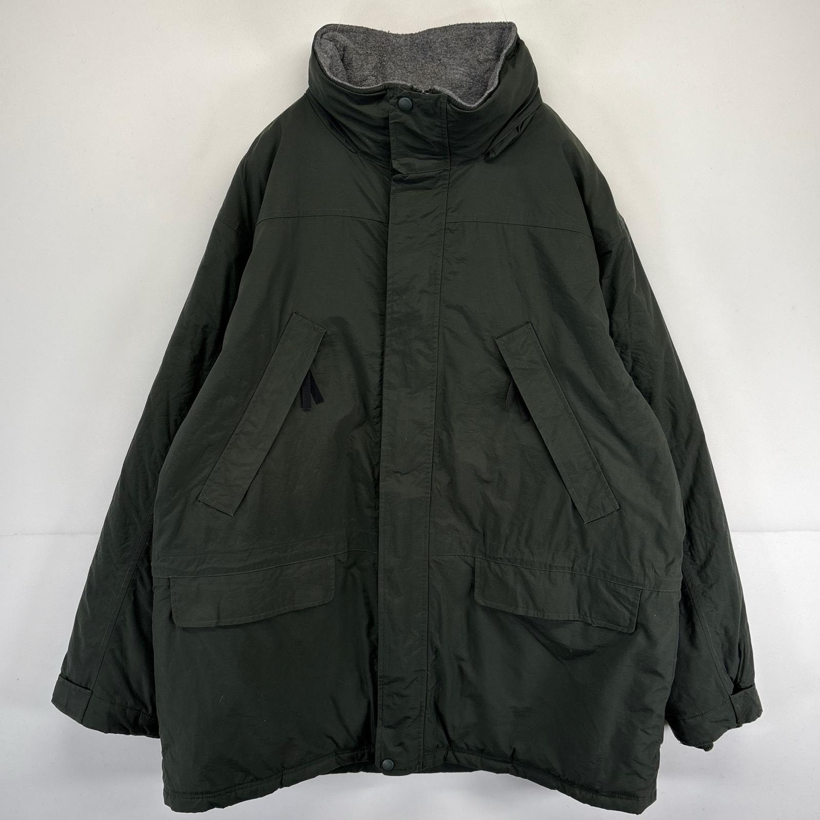 古着 エルエルビーン L.L.Bean ナイロンジャケット カバーオール ウォームアップ ハンティングフルジップ ポーラテック 2XL  グリーン系 メンズ
