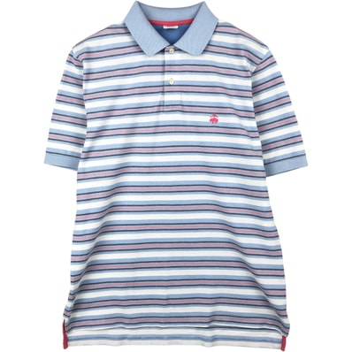 古着 ブルックスブラザーズ Brooks Brothers 1818 半袖 ボーダー ポロシャツ メンズM相当/eaa620833