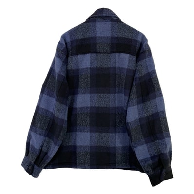 ウィンダンシ― WDS-O-CLCS-25-Q3-JK-01 ブルー Shaggy Plaid Shirt Jacket XL