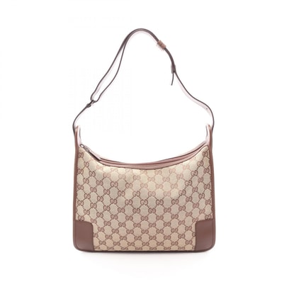 グッチ GUCCI GGキャンバス ショルダーバッグ バッグ キャンバス レザー レディース ベージュ系 / ブラウン系 001・4205 【中古】