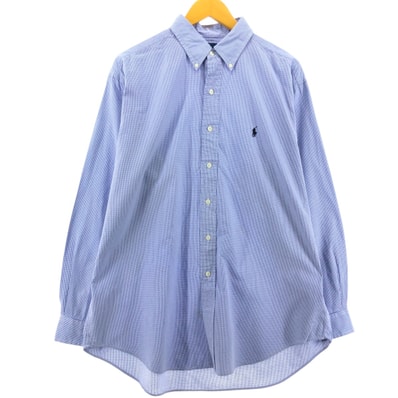 古着 ラルフローレン Ralph Lauren BLAKE 長袖 ボタンダウンチェックシャツ メンズL相当/eaa547441