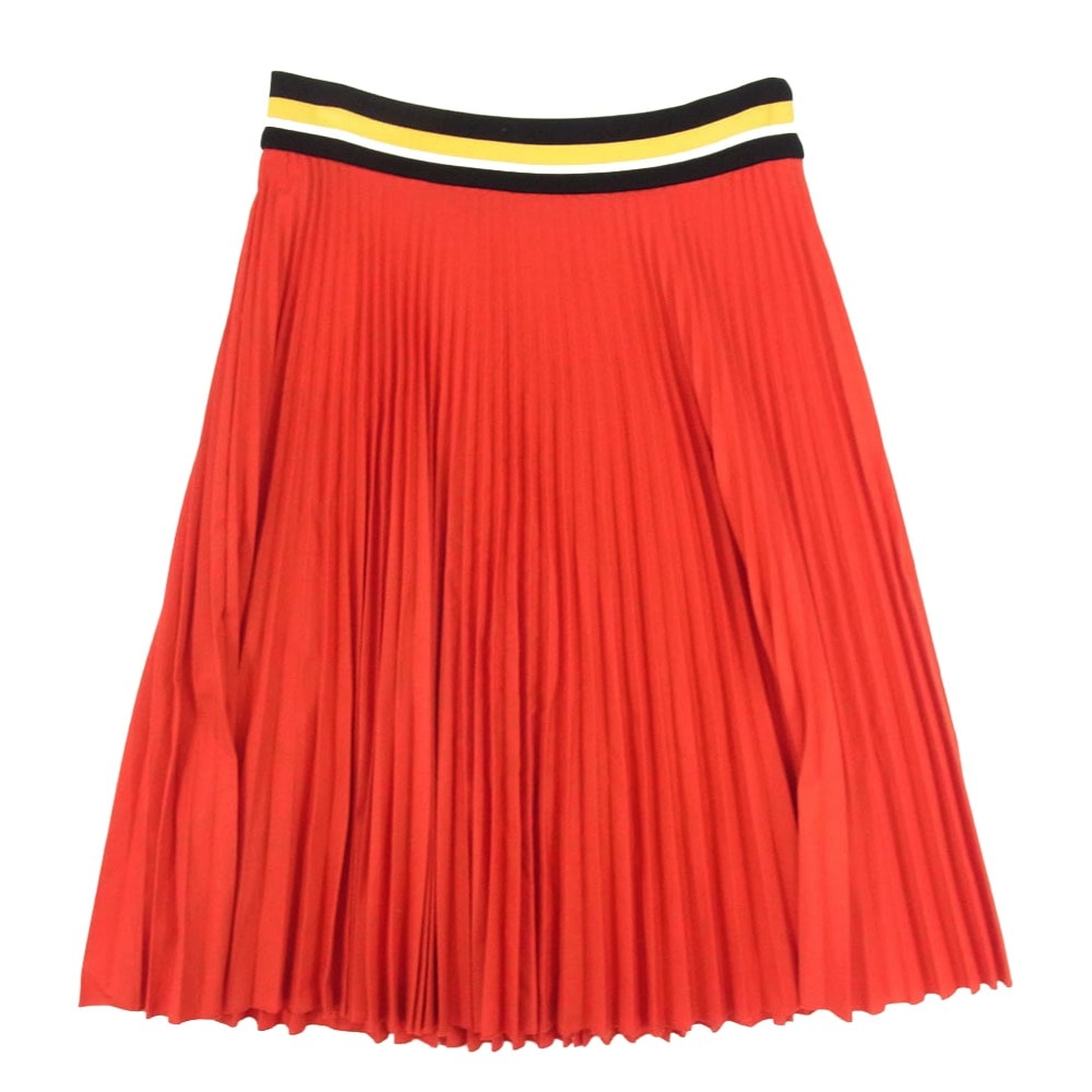 PRADA プラダ スカート イタリア製 ミディ丈 プリーツ スカート レッド系 40【中古】
