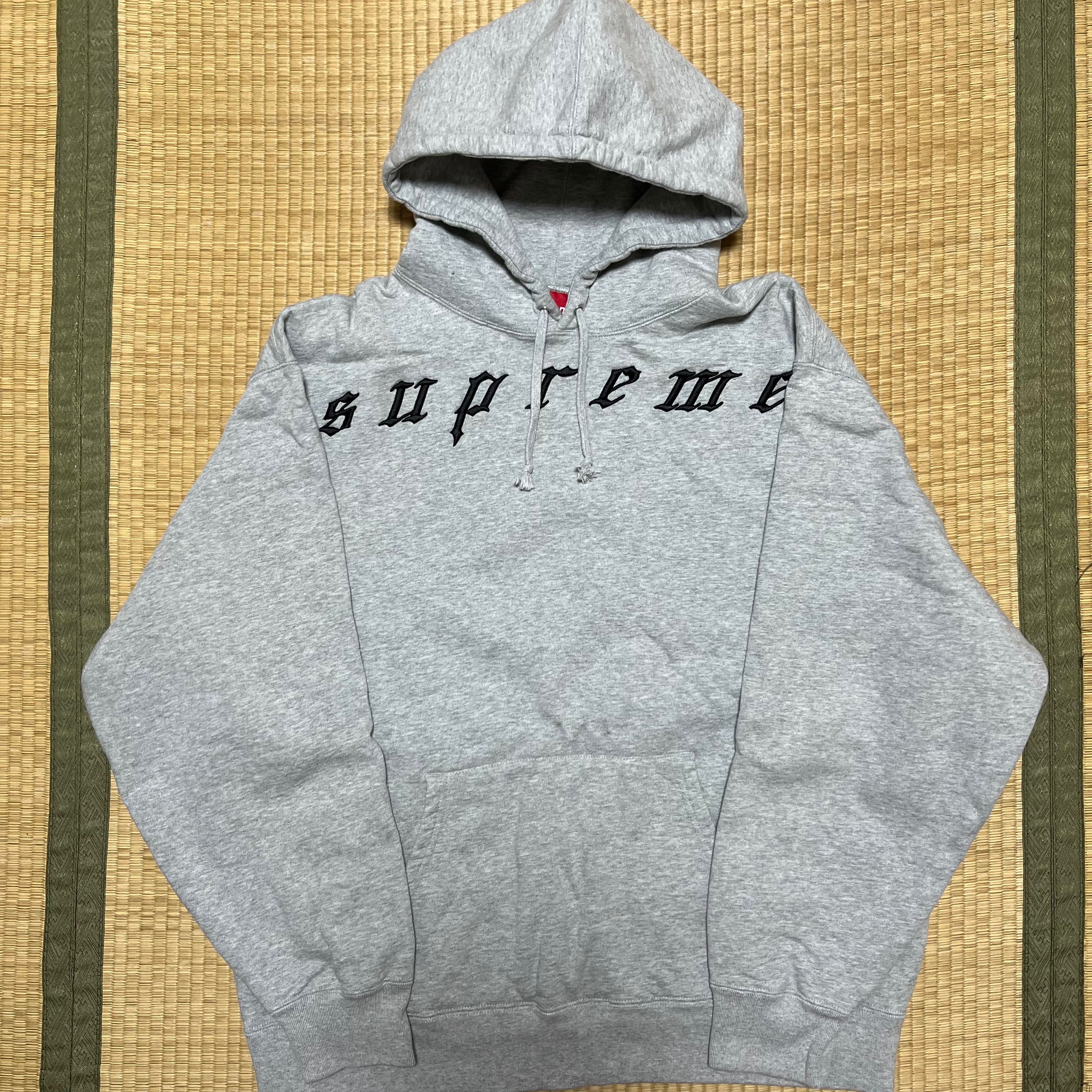 Supreme Raised Embroidery Hooded Sweatshirt "Heather Grey"