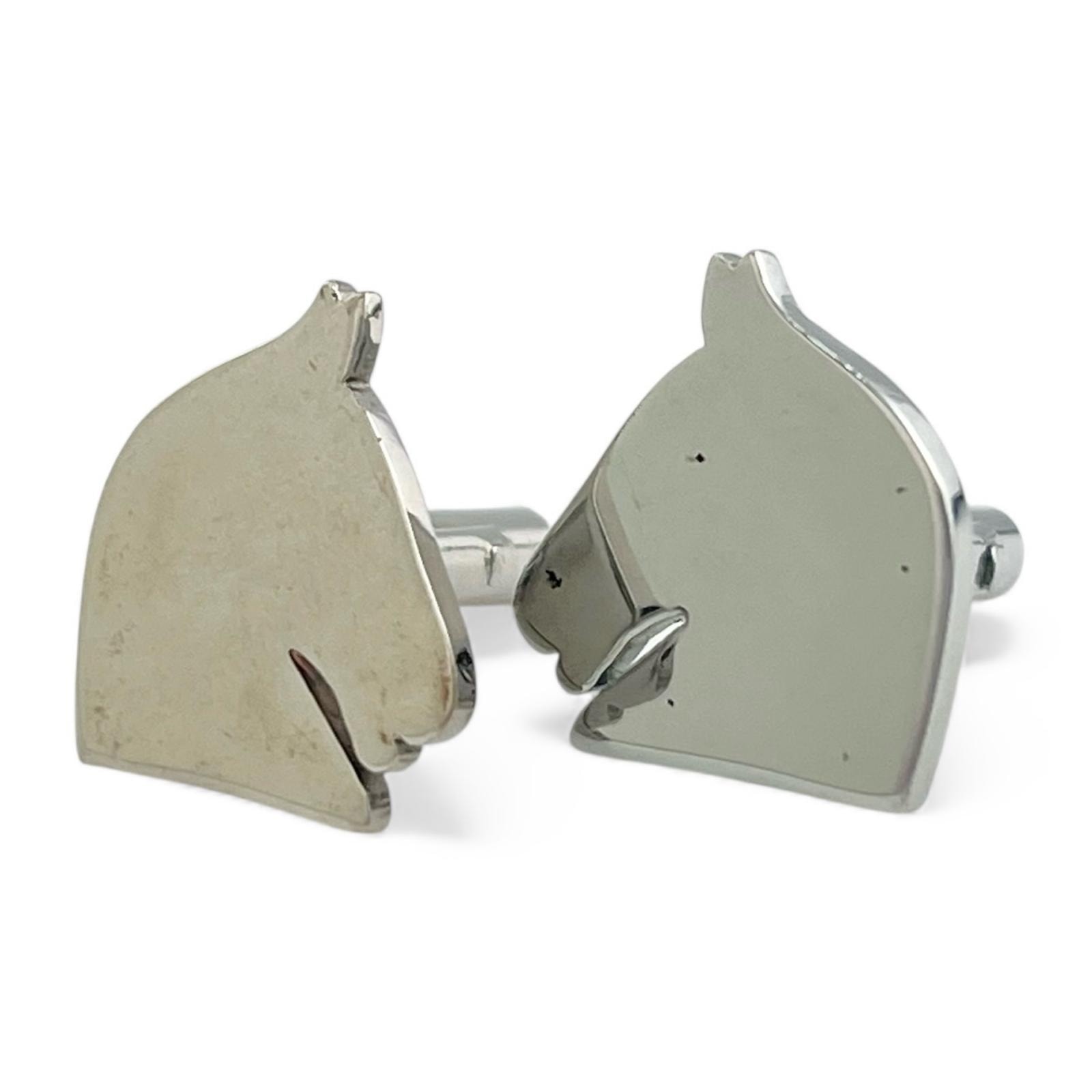 美品 エルメス カフスボタン カフリンクス シルバー メンズ