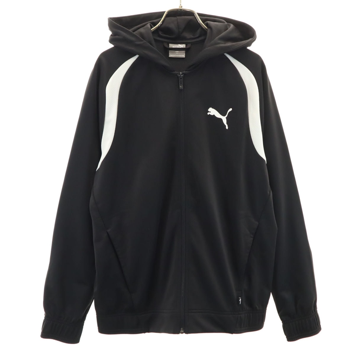 美品 PUMA プーマ 長袖 ジャージ ジップパーカー S ブラック 裏トリコット