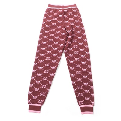 極美品 グッチ×アディダス パンツ ボルドー ピンク レディース S 693830