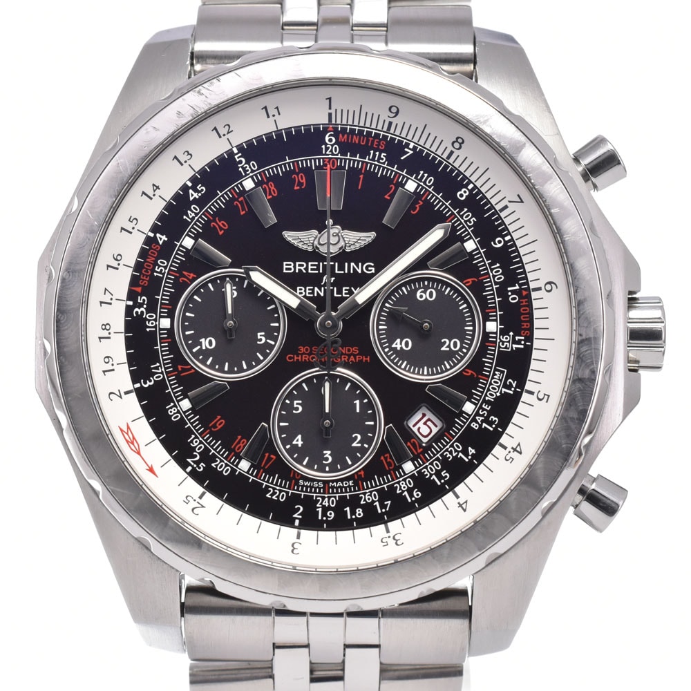 ブライトリング BREITLING A25363 ベントレーモーターズ クロノグラフ ブラック 自動巻き メンズ 良品 箱・保証書付き 腕時計 B#149219