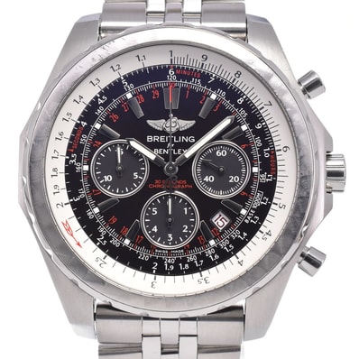 ブライトリング BREITLING A25363 ベントレーモーターズ クロノグラフ ブラック 自動巻き メンズ 良品 箱・保証書付き 腕時計 B#149219