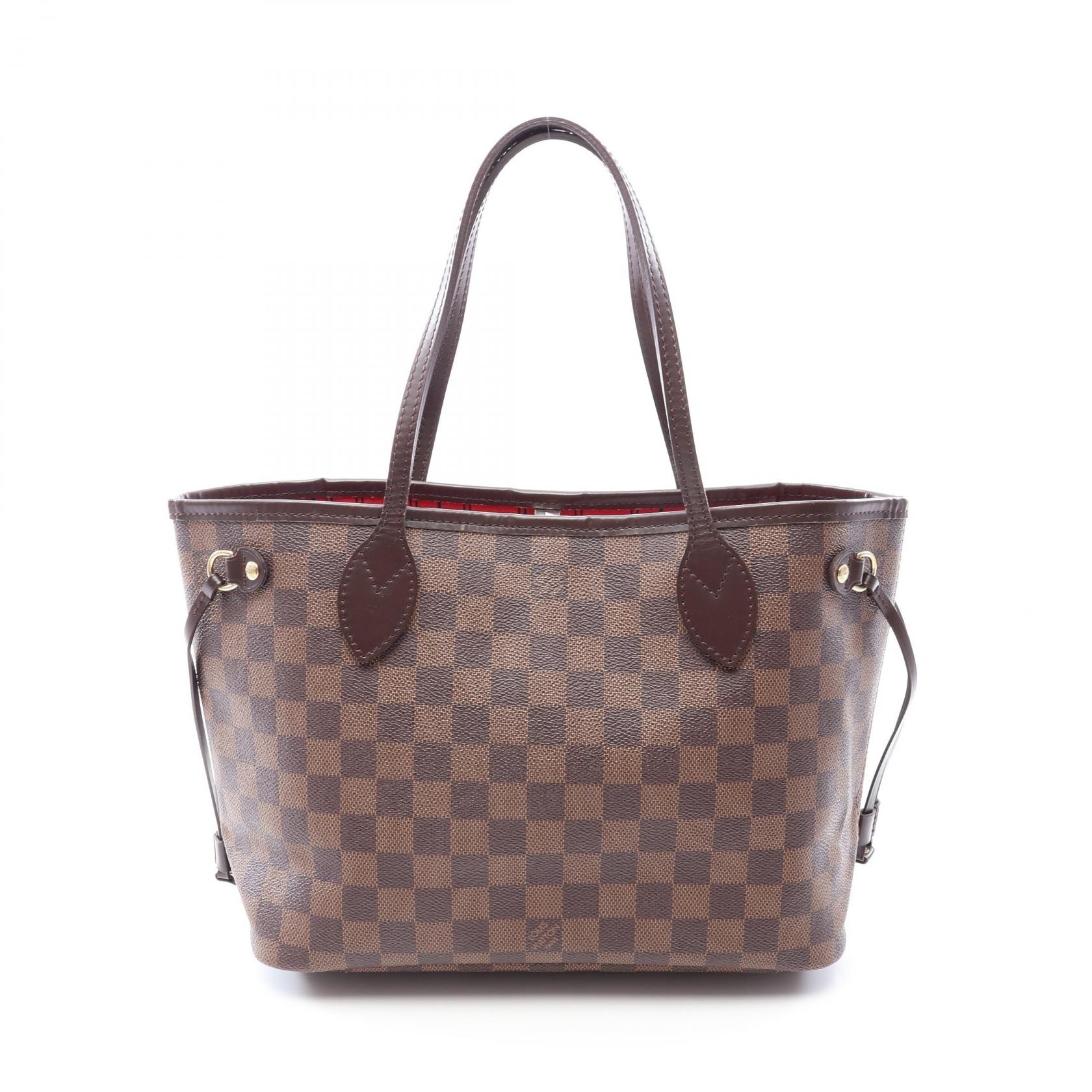 ルイ・ヴィトン LOUIS VUITTON ネヴァーフルPM トートバッグ バッグ PVCコーティングキャンバス レザー ダミエ エベヌ レディース ブラウン系 N51109 【中古】