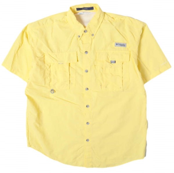Columbia PFG コロンビア ピーエフジー BAHAMA SHORT SLEEVE SHIRT バハマショートスリーブシャツ 120 FM7047 S YELLOW 半袖 フィッシング BD ボタンダウン トップス g27530