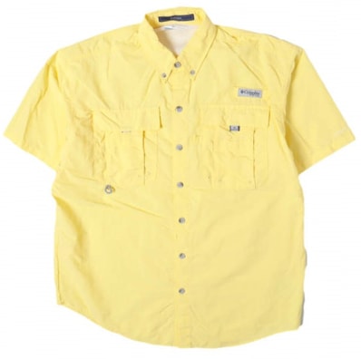 Columbia PFG コロンビア ピーエフジー BAHAMA SHORT SLEEVE SHIRT バハマショートスリーブシャツ 120 FM7047 S YELLOW 半袖 フィッシング BD ボタンダウン トップス g27530