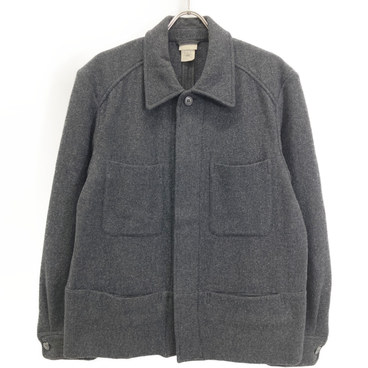 ドリスヴァンノッテン 【アーカイブ】90~00年初期 ライカ期 ブラック ウールワークジャケット 50