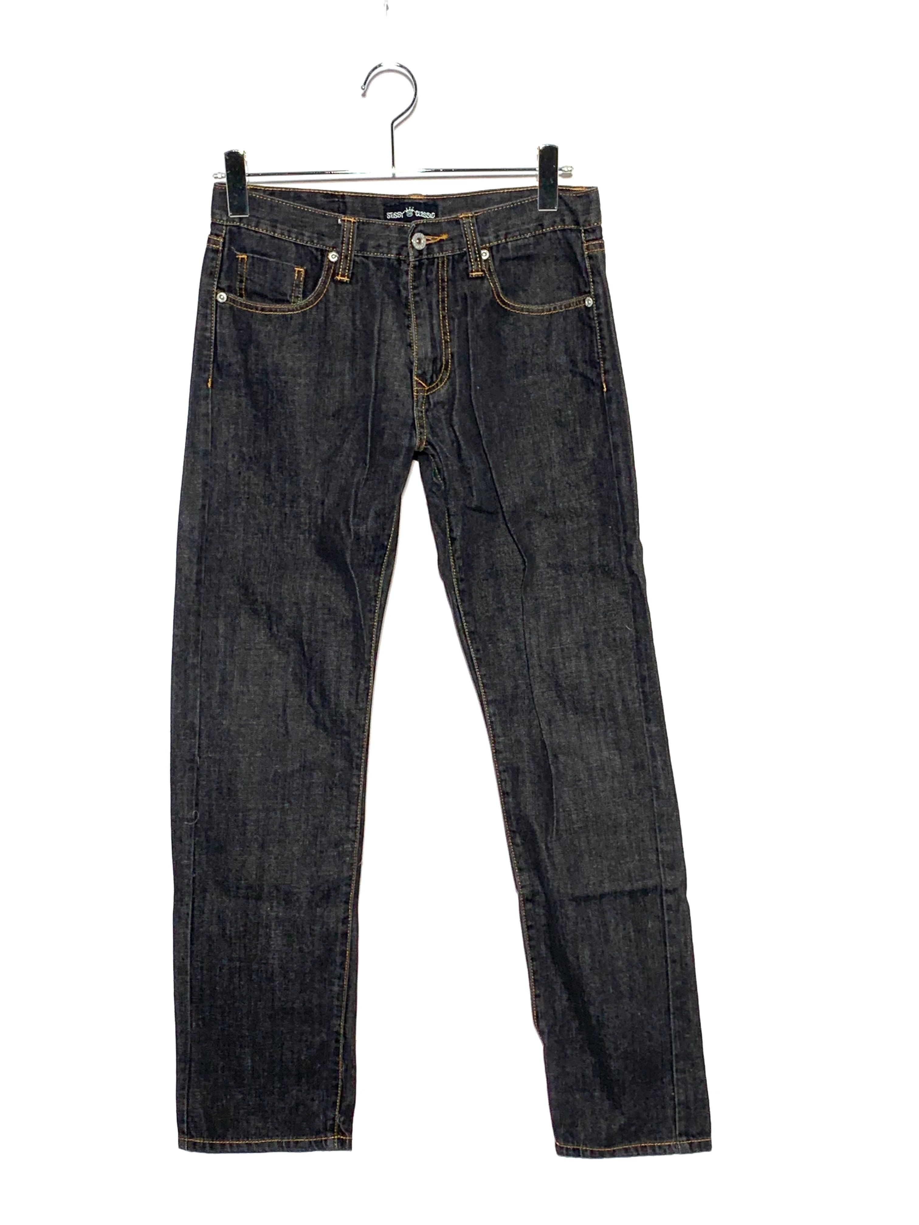 STUSSY CLASSIC denim pants Black