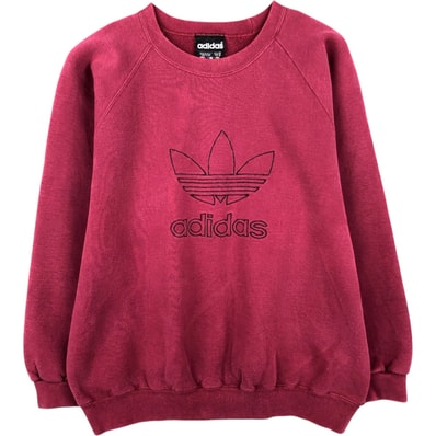 古着 80~90年代 アディダス adidas トレフォイルロゴ ロゴスウェットシャツ トレーナー USA製 メンズM相当 ヴィンテージ/eaa635059