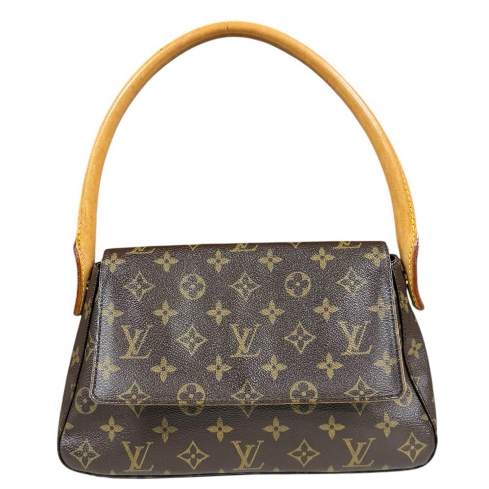 ルイヴィトン ミニルーピング モノグラム ハンドバッグ モノグラムキャンバス M51147 ブラウン レディース LOUIS VUITTON 中古