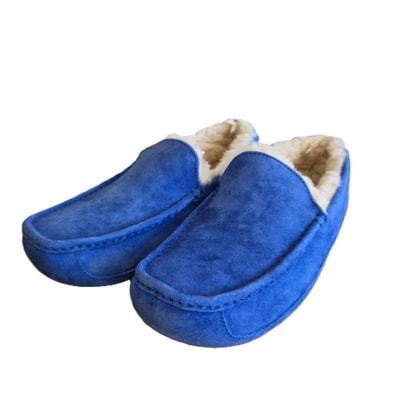 UGG アグ Ascot アスコット 27cm モカシン レザー ブルー メンズ【中古】