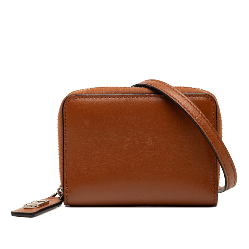 ヴァレンティノ カードケース コインケース ブラウン レザー レディース VALENTINO 【中古】