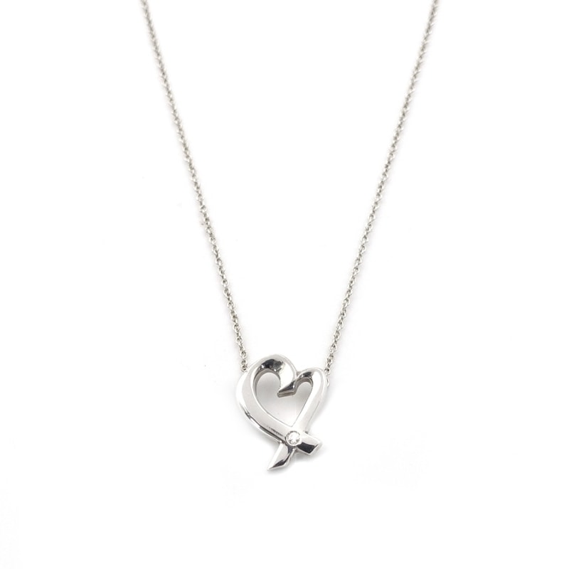 ティファニー ネックレス ラビングハート 1P ダイヤ