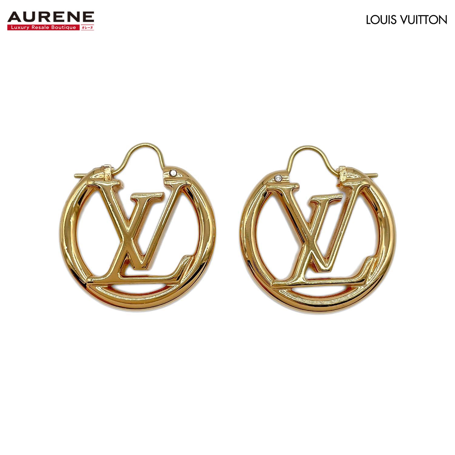 LOUIS VUITTON ルイ・ヴィトン ピアス
 ルイーズ LVサークル M00396 メタル ゴールド レディース
 【中古】