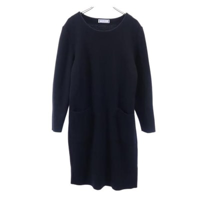 YVES SAINT LAURENT イヴサンローラン ウール 長袖 ワンピース M ブラック