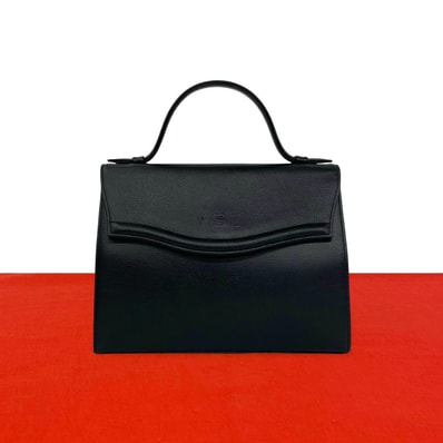 YVES SAINT LAURENT イヴ・サンローラン YSL ロゴ レザー ハンドバッグ ブラック
32486