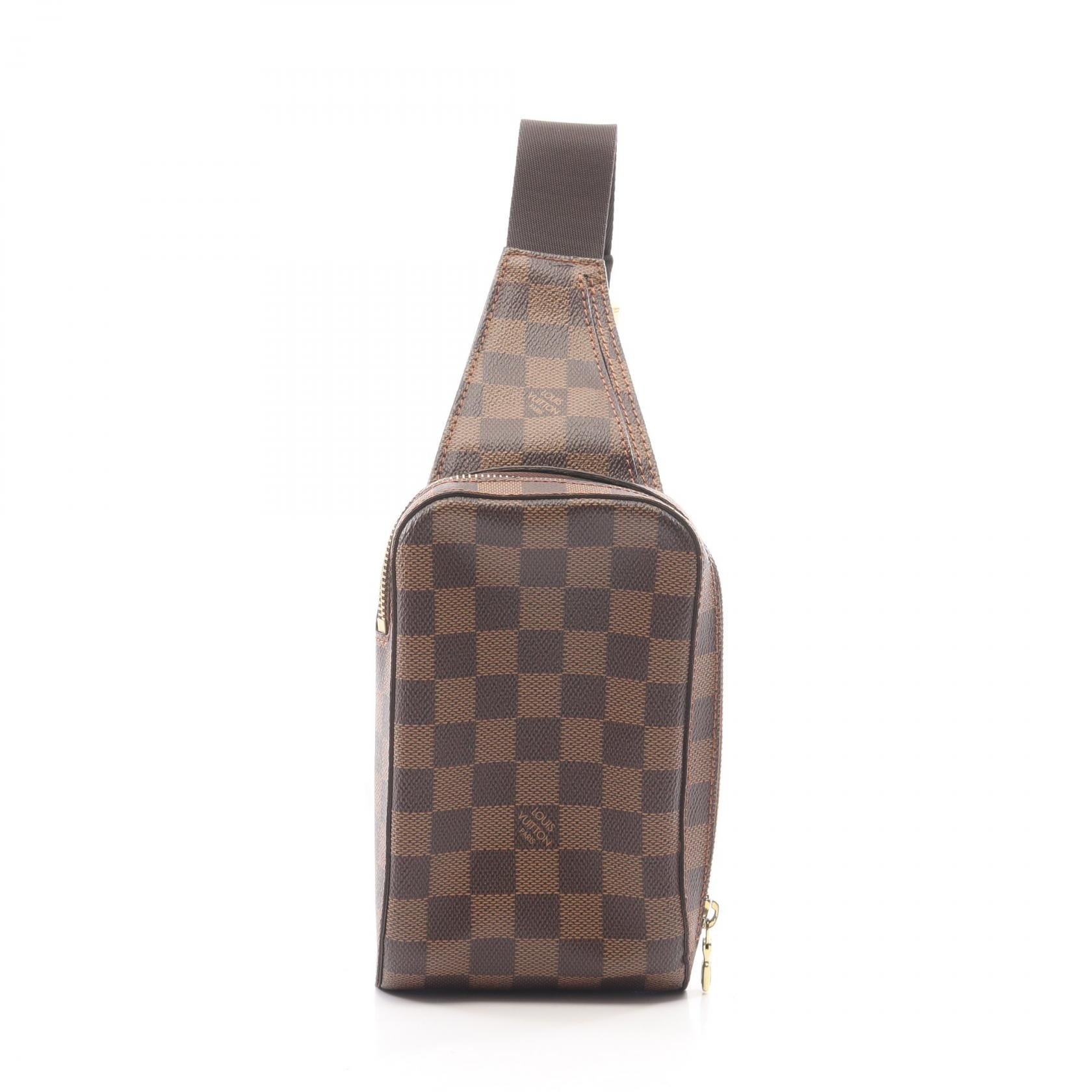 ルイ・ヴィトン LOUIS VUITTON ジェロニモス ウエストバッグ ボディバッグ バッグ PVCコーティングキャンバス ダミエ エベヌ メンズ レディース ブラウン系 N51994 【中古】