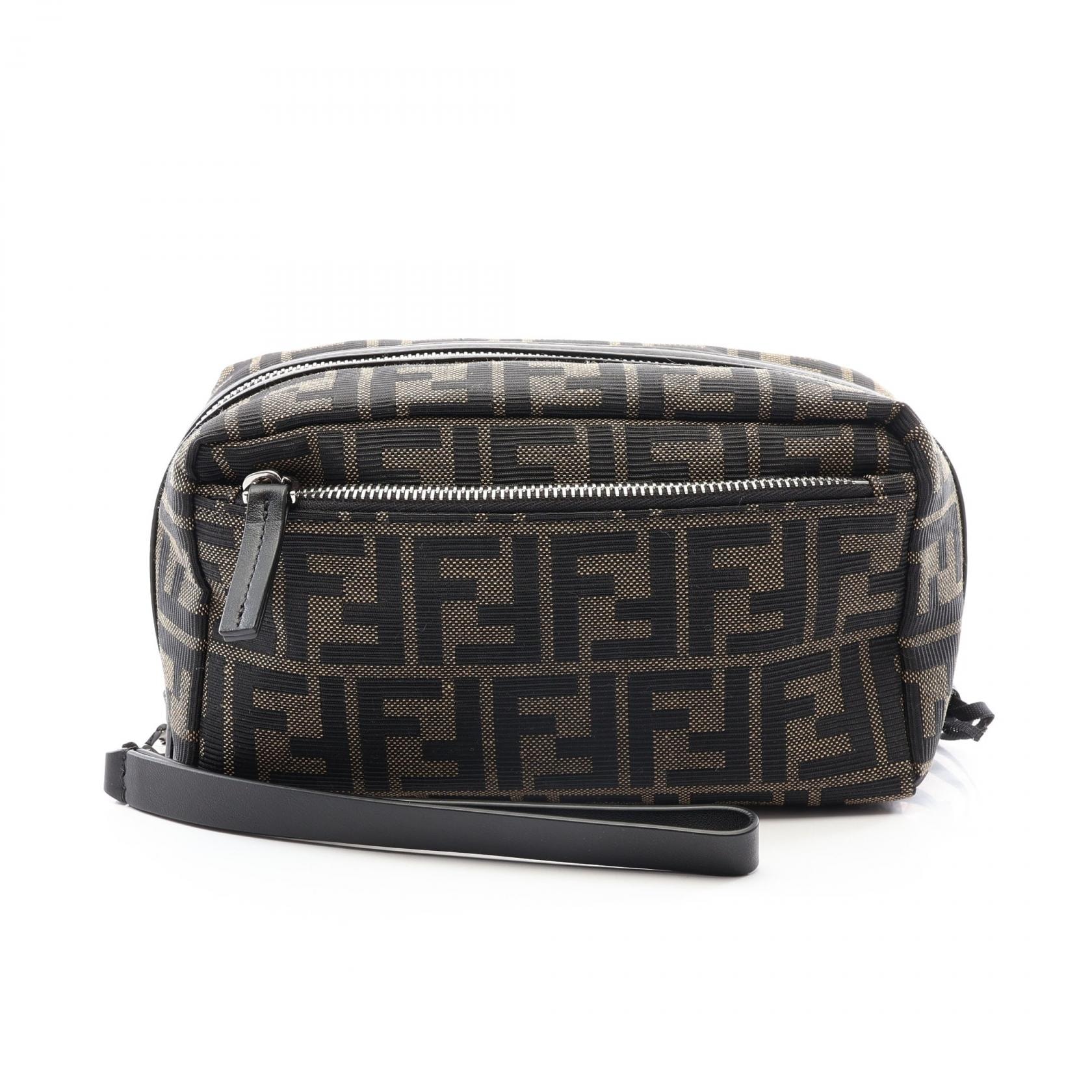 フェンディ FENDI ズッカ セカンドバッグ クラッチバッグ バッグ キャンバス レザー メンズ ブラウン系 / ブラック系 8N0216B16FF1PR4 【新品】