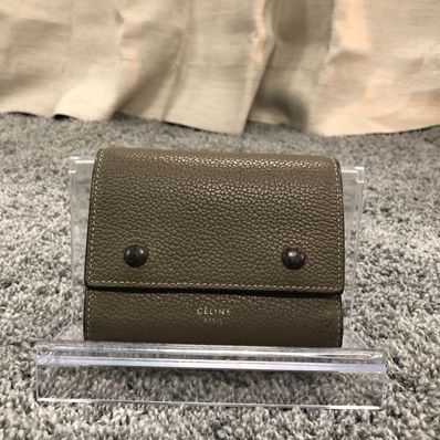 CELINE Tri-Ford Small Wallet "Gray/Yellow"
