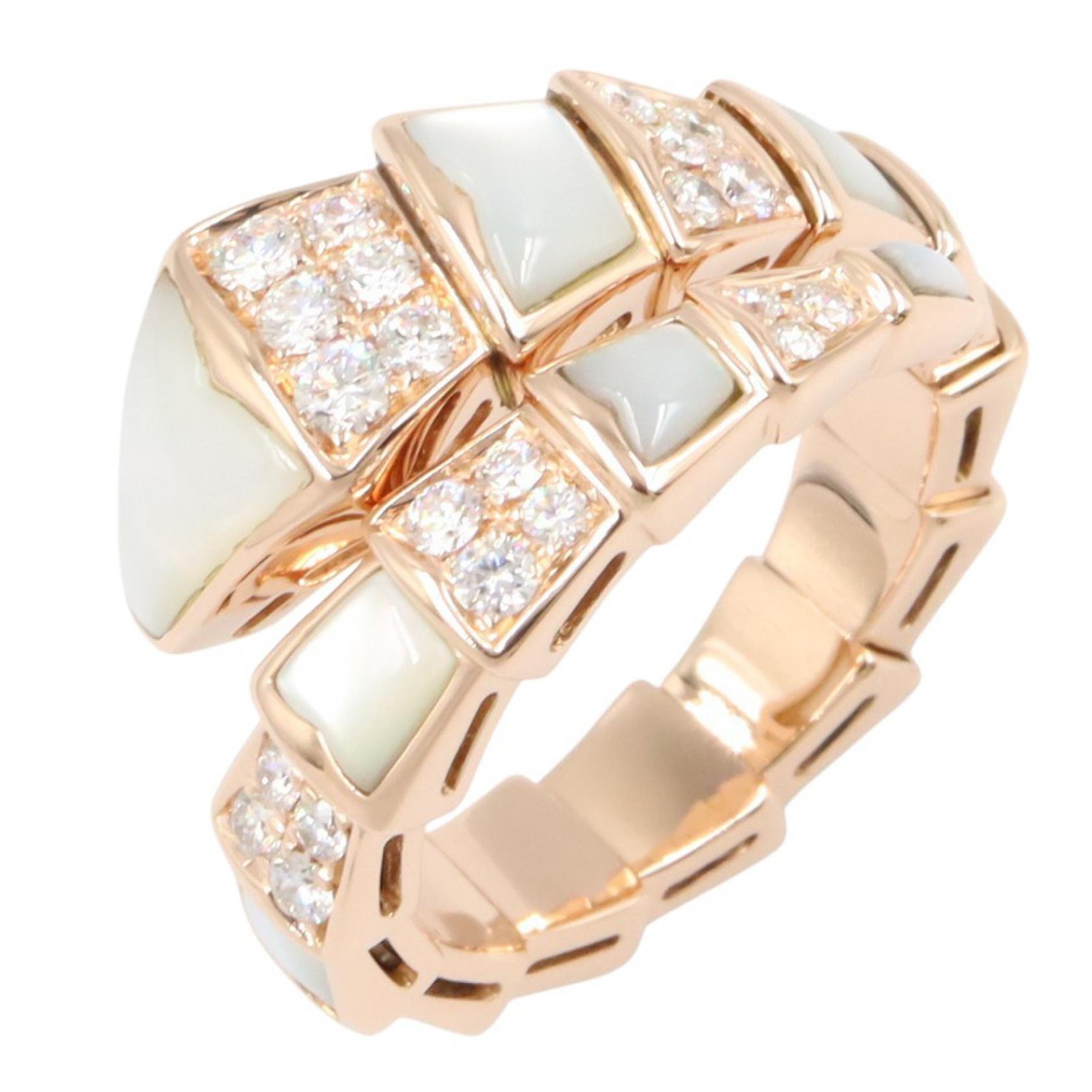 ブルガリ BVLGARI セルペンティ マザーオブパール ダイヤ リング リング・指輪 ジュエリー K18PG(ピンクゴールド) ダイヤモンド マザーオブパール レディース ゴールド系 / ホワイト系 / クリア系 350688 【中古】