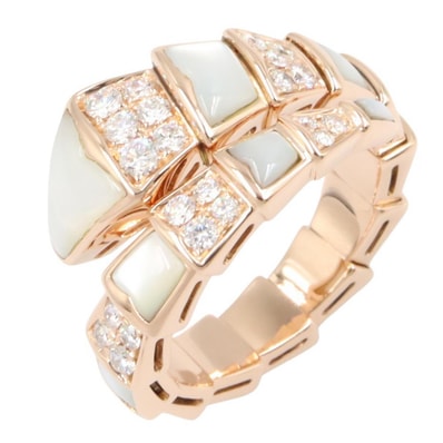 ブルガリ BVLGARI セルペンティ マザーオブパール ダイヤ リング リング・指輪 ジュエリー K18PG(ピンクゴールド) ダイヤモンド マザーオブパール レディース ゴールド系 / ホワイト系 / クリア系 350688 【中古】