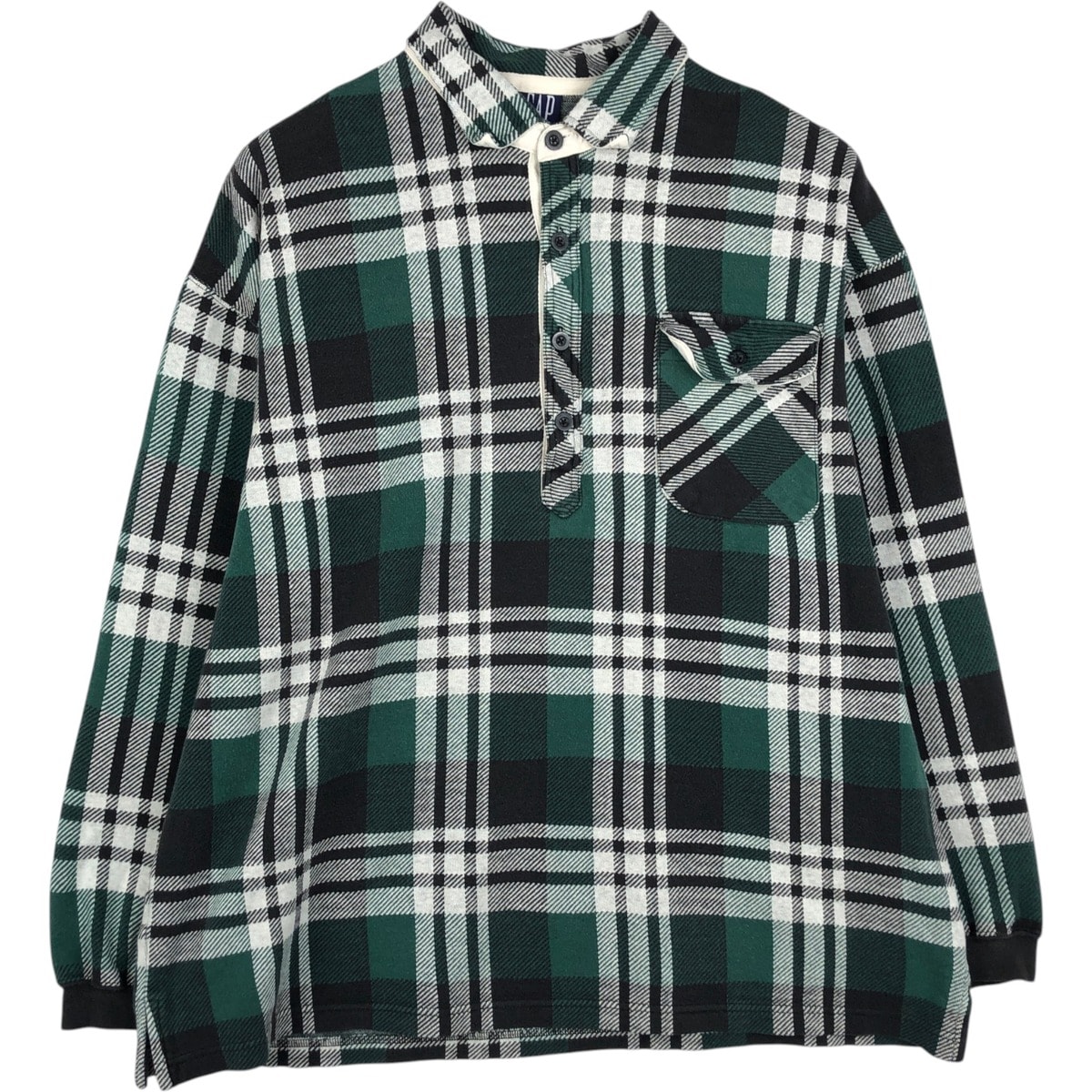 古着 90年代 ギャップ GAP オールドギャップ タータンチェック ハーフボタン 長袖 フランネルチェックシャツ メンズL相当 ヴィンテージ/eaa646886