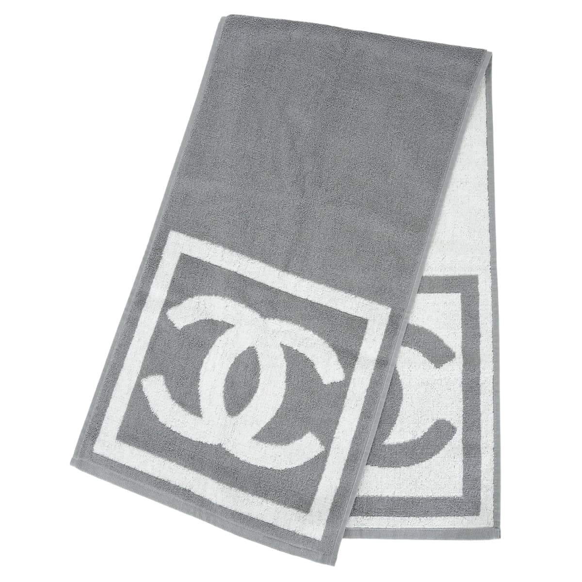 CHANEL シャネル タオル フェイス スポーツライン ココマーク ロゴ グレー/白 (ホワイト) コットン 新品未使用