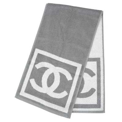 CHANEL シャネル タオル フェイス スポーツライン ココマーク ロゴ グレー/白 (ホワイト) コットン 新品未使用