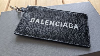 BALENCIAGA Everyday Leather Card Holder "Black"