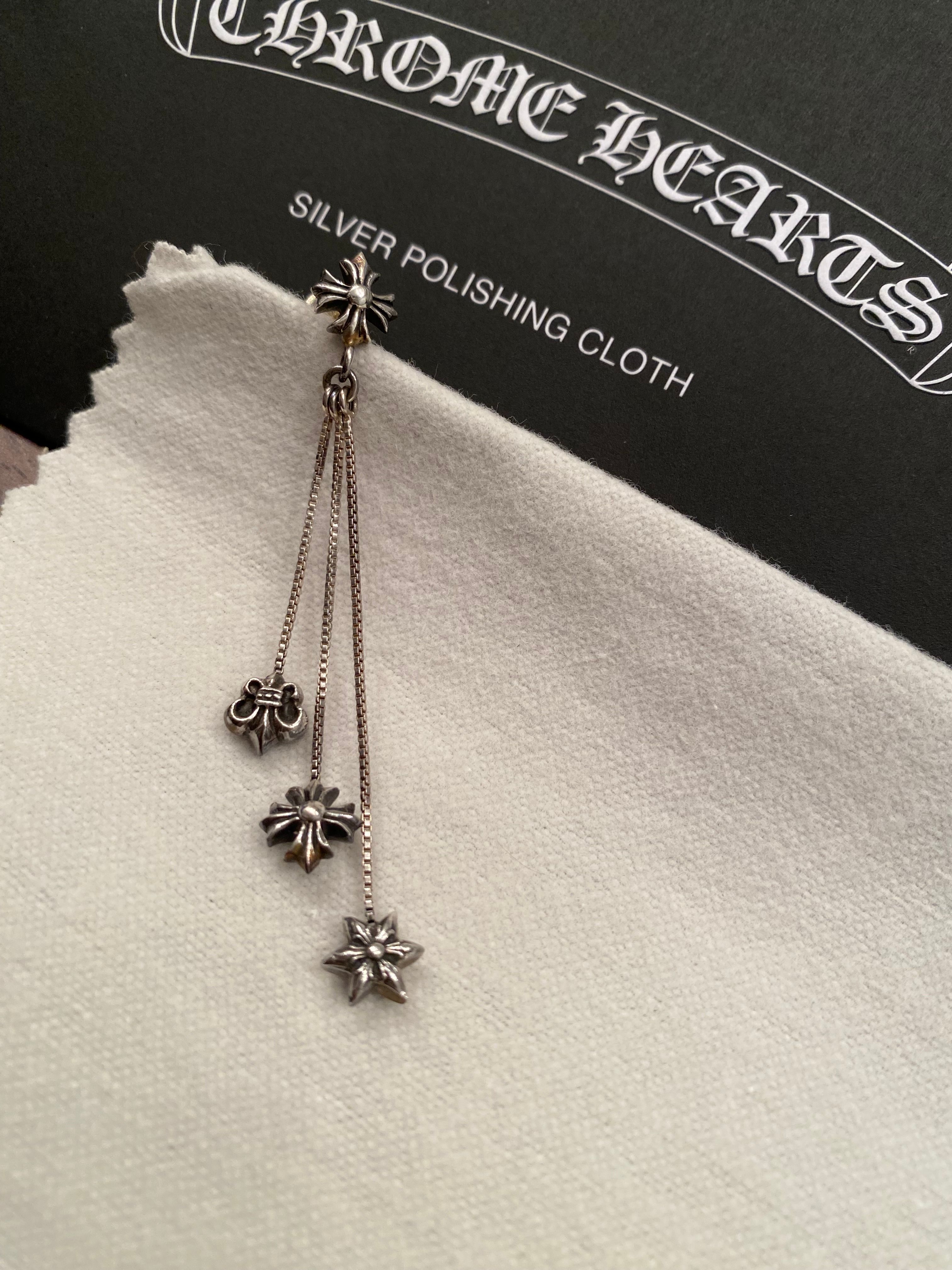 Chrome HEarts Jojo V2 Star 3 Charm Earrings (for right ear) "Silver"