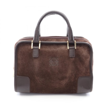 ロエベ LOEWE アマソナ28 ハンドバッグ バッグ スウェード レザー レディース ブラウン系 【中古】