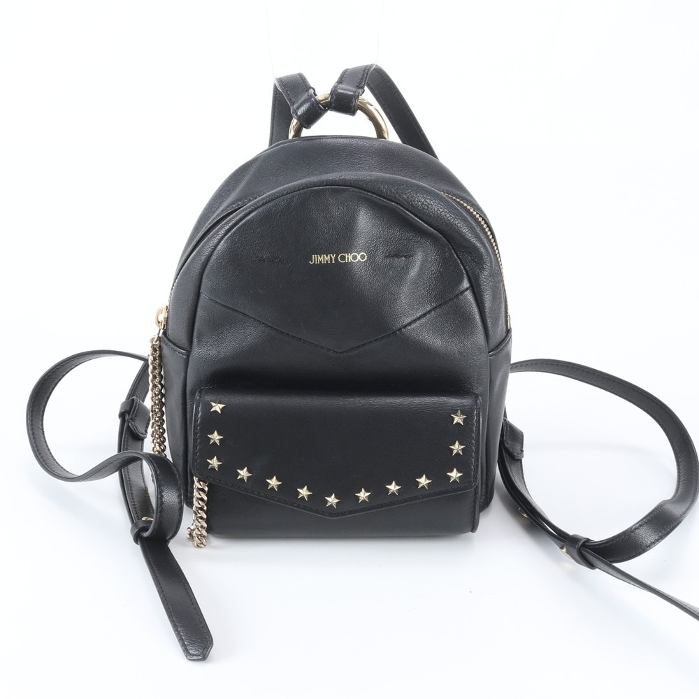■極美品 ジミーチュウ スター スタッズリュックサック レザー