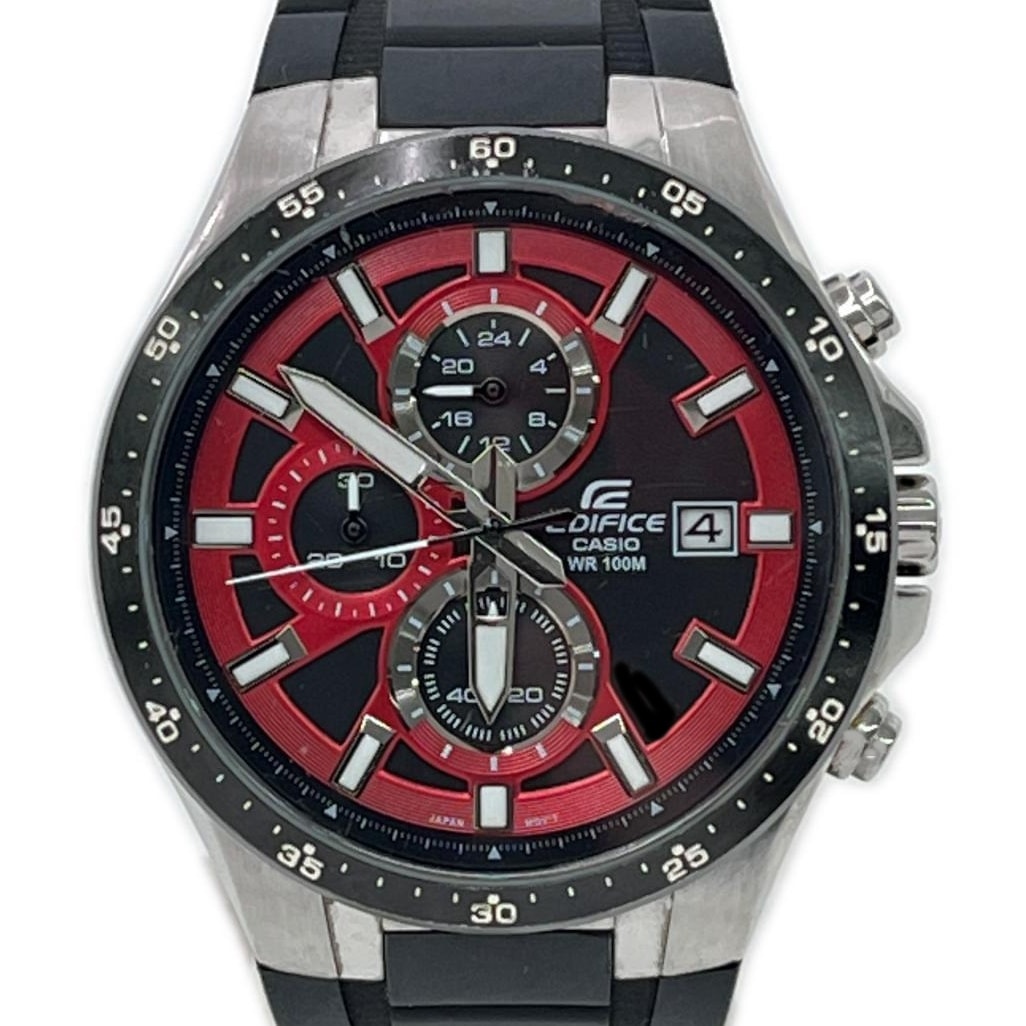 CASIO カシオ 腕時計 エディフィス クロノグラフ 本体のみ ブラック レッド  EFR-519