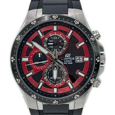 CASIO カシオ 腕時計 エディフィス クロノグラフ 本体のみ ブラック レッド EFR-519