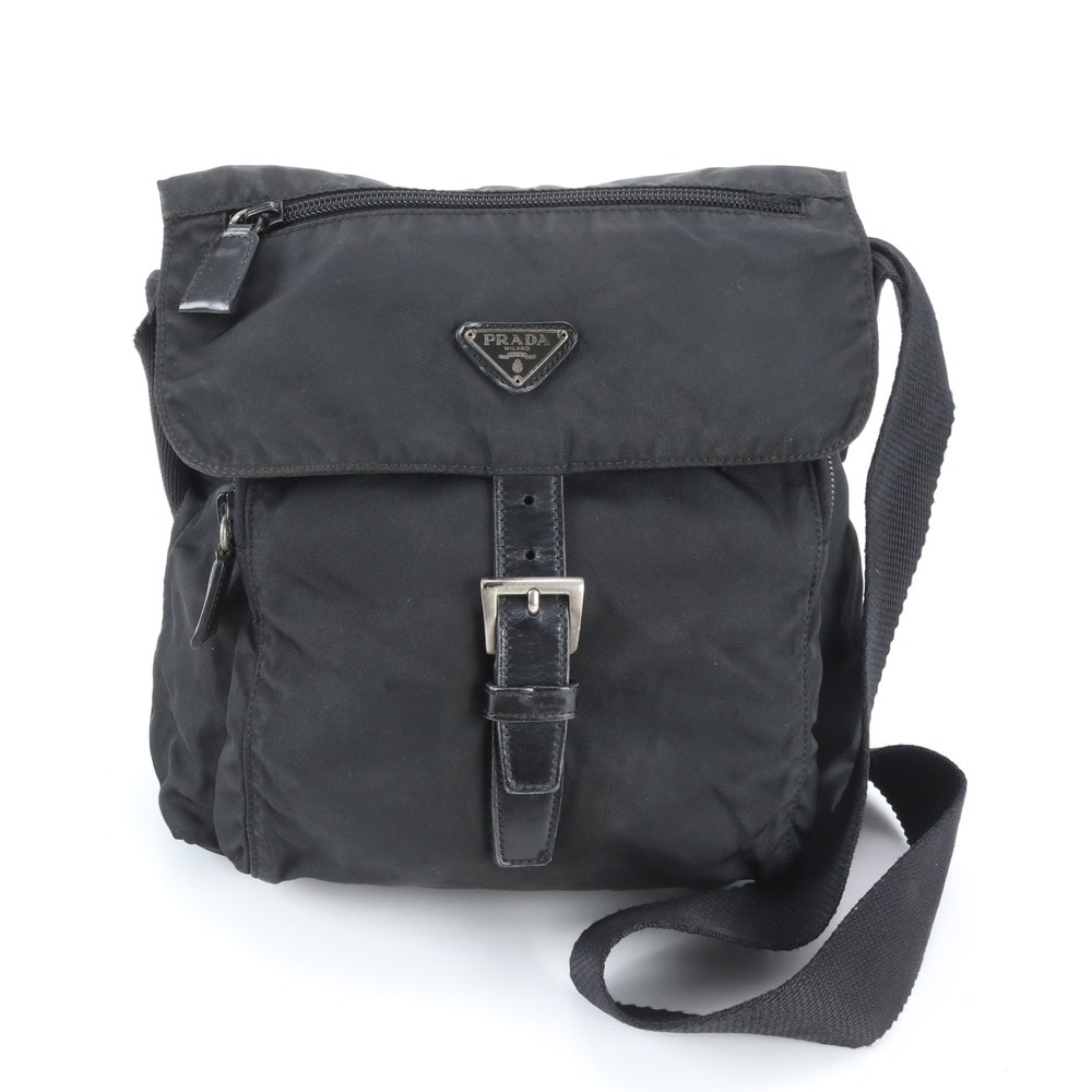 ■美品 プラダ テスート ナイロントライアングルロゴショルダーバッグ