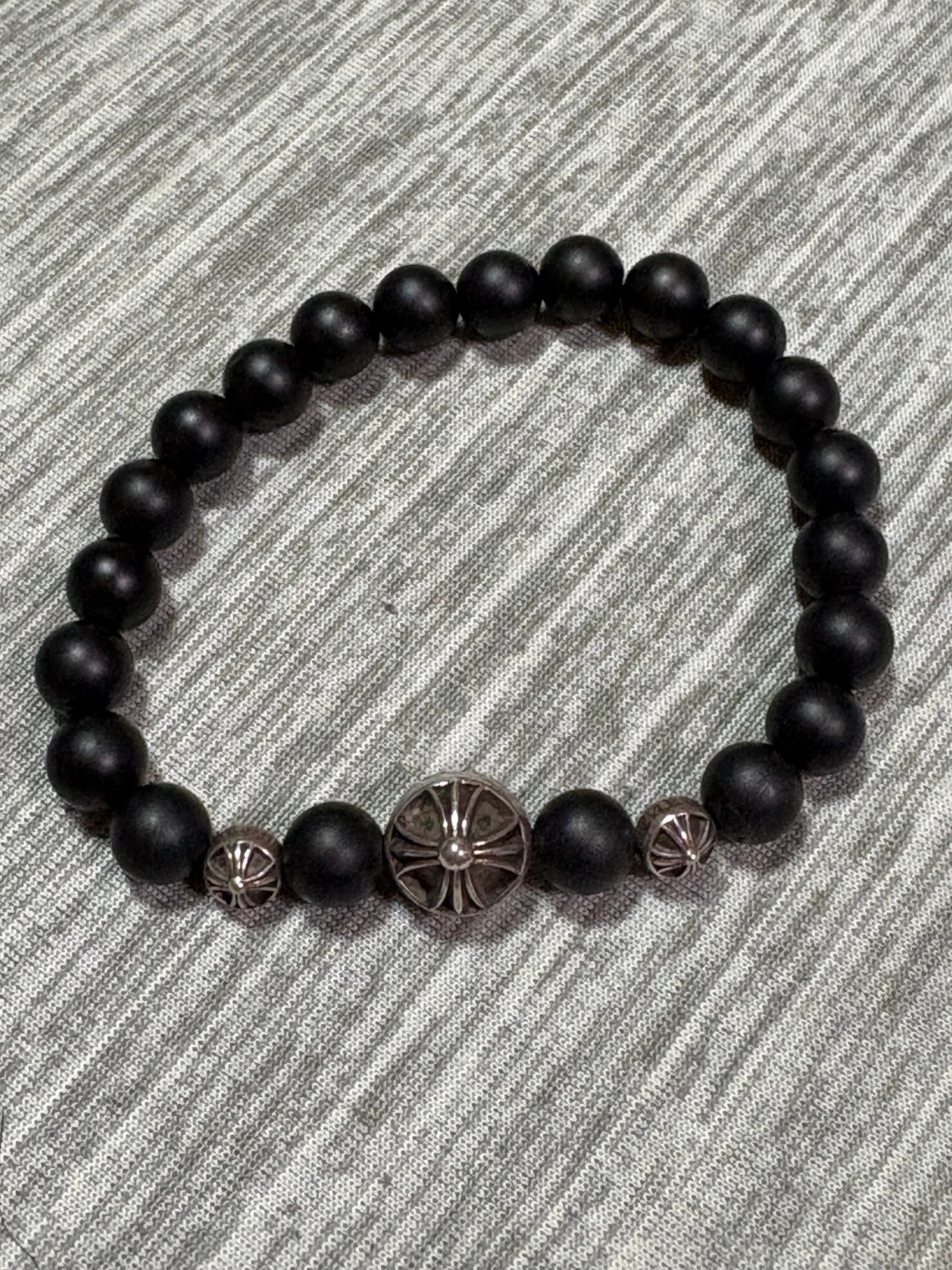 Chrome Hearts Onyx Beads Bracelet "Black/Silver"