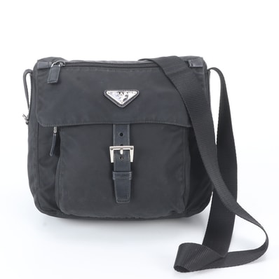 ■極美品 プラダ テスート ナイロントライアングルロゴショルダーバッグ