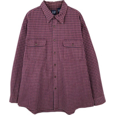 古着 90年代 ギャップ GAP オールドギャップ 長袖 コットンチェックシャツ メンズXL相当 ヴィンテージ/eaa662878